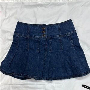 No Boundaries.   Blue Mini Skater Skirt